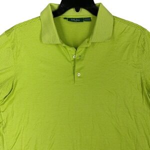 BOBBY JONES POLO SHIRT MENS MEDIUM GREEN GOLFING COLLAR SHORT-SLEEVE‎ COTTON